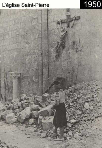 L'église Saint-Pierre : 1950 / Visuel : D.R.