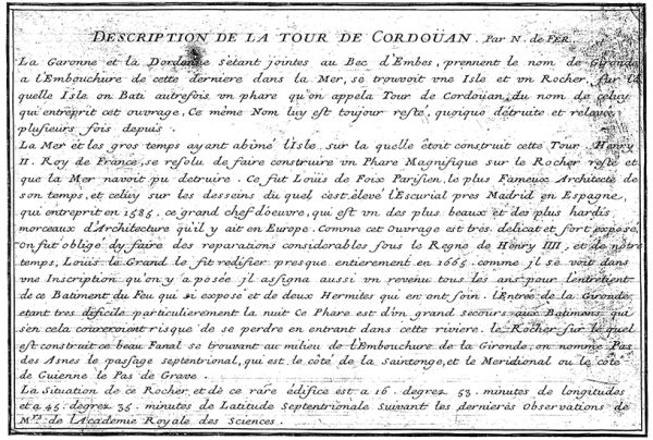 2/2 Description de la Tour de Cordouan par N. de Fer / Visuel : D.R.