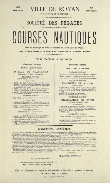 Affiche des Régates. / Visuel : D.R.