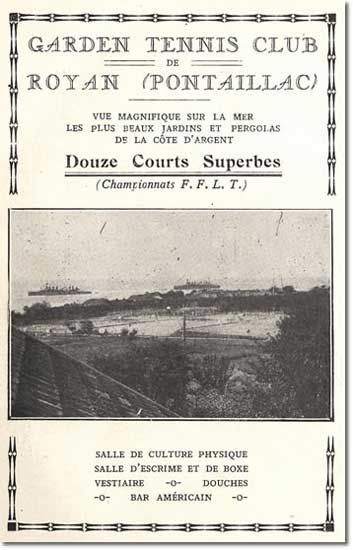 Affiche du Garden Tennis Club / Visuel : D.R.