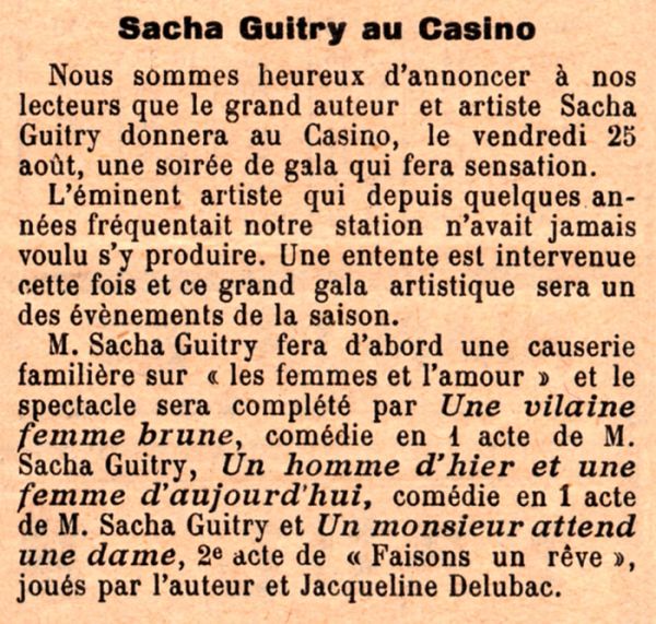 Article du Clairon, 13 août 1933. / Visuel : D.R.