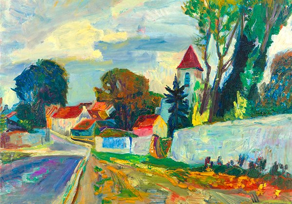 ”Village d'Étaules”, Charente-Maritime - Huile sur toile - 60 x 73 cm / Louis Berthommé-Saint-André