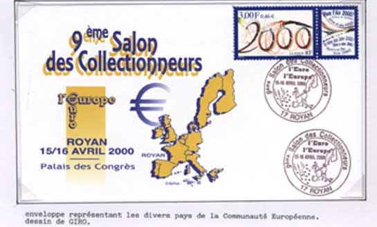 Cachet de l'arrivée des euros, 15-16 avril 2000 / Visuel : D.R.