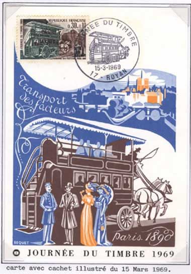 Carte avec cachet illustré du 15 Mars 1969 / Visuel : D.R.