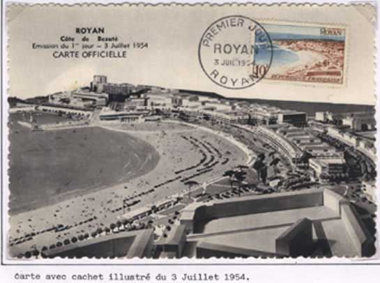Carte avec cachet illustré du 3 juillet 1954 / Visuel : D.R.