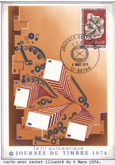 Carte avec cachet illustré du 9 mars 1974 / Visuel : D.R.