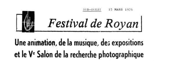 Coupure de presse festival de Royan / Visuel : D.R.