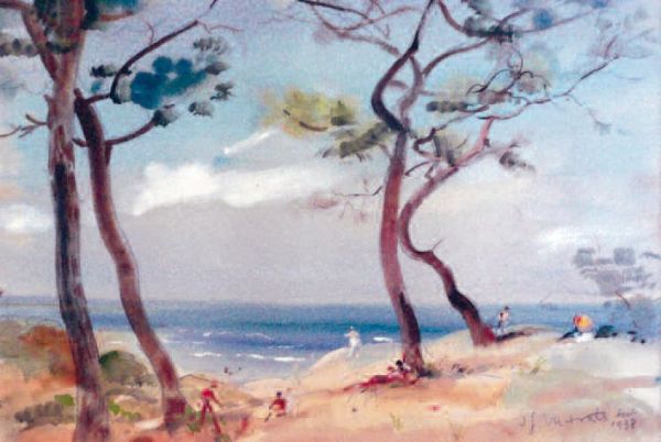 Dune de la Grande Côte. 1938. Gouache. / Visuel : D.R.