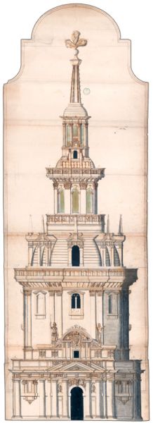 Élévation de la Tour de Cordouan. Copie de 1664 d'un dessin de Claude Chastillon. / Service Historique de la Défense, Vincennes