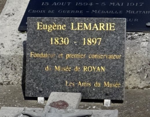 Tombe d'Eugène Lemarié au cimetière des Tilleuls de Royan / Visuel : D.R.
