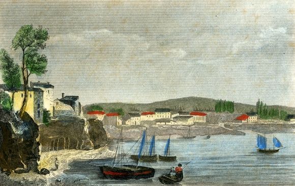 Gravure : Le port de Royan, La Pylaie, 1834. / Coll. Fondation Jacques Daniel
