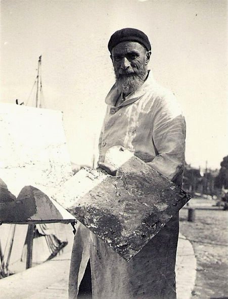 Gaston Balande devant son chevalet / Visuel : D.R.