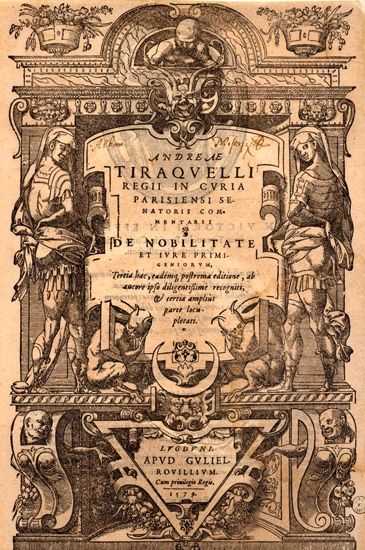 Gravure sur bois illustrant le livre De utroque retractu... André Tiraqueau, édité par Guillaume Rouillé en 1584. / Visuel : D.R.