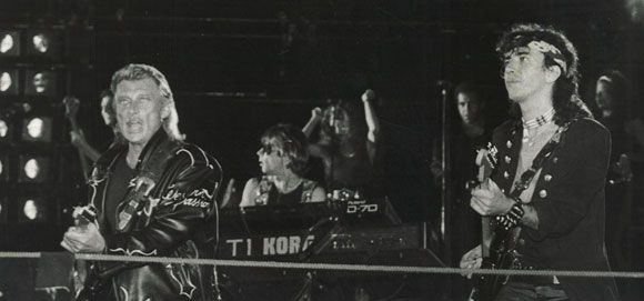 Johnny Halliday en concert à Royan dans les années 80. / Photo : Serge Roy