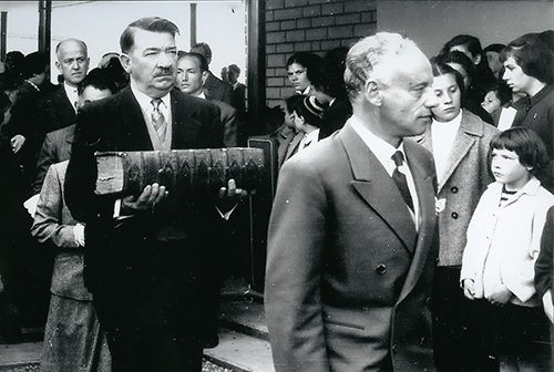 Paul Fougères et Marc Hébrard à l'inauguration du temple de Royan en 1956 / coll. S. Camblong