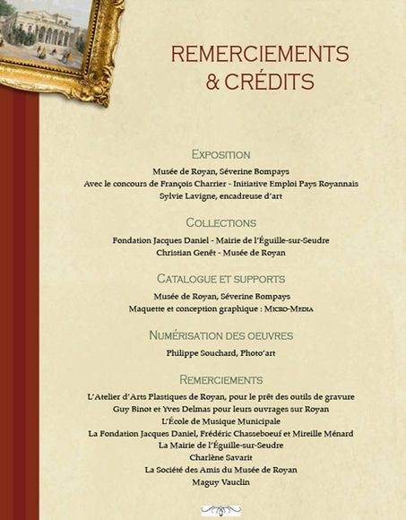 Remerciements et Crédits・Expo « Royan en gravures » / Visuel : D.R.