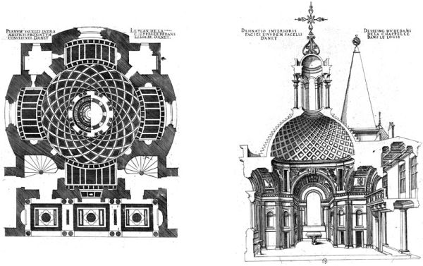 La chapelle du château d'Anet, Les plus excellents bâtiments de France, 1579, volume II. / Cliché publié avec l'autorisation gracieuse de la Bibliothèque de l'Institut National d'Histoire de l'Art, Paris.