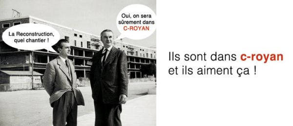 Les architectes de la Reconstruction, Claude Ferret et Louis Simon prennent l'air du large devant le Front de Mer de Royan. / Visuel : D.R.