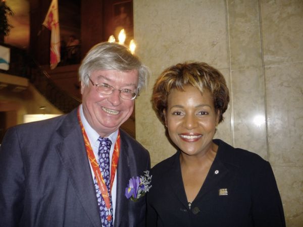 Mini-sommet entre le député-maire de Royan Didier Quentin et son Excellence la très honorable Michaëlle Jean, gouverneure générale du Canada. / cliché P.L. Bouchet