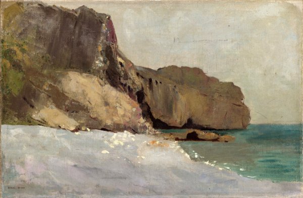 Odilon Redon - ”Rochers de Vallières, près de Royan” - entre 1840 et 1916 - huile sur toile - H. 30 ; L. 46 cm. / © RMN-Grand Palais (Musée d'Orsay) / Hervé Lewandowski