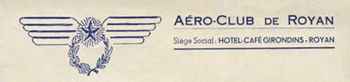 Papier en-tête de l'aéro-club de Royan / Visuel : D.R.