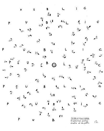 Plan de la disposition de l'orchestre et du public, par Iannis Xenakis. / Visuel : D.R.