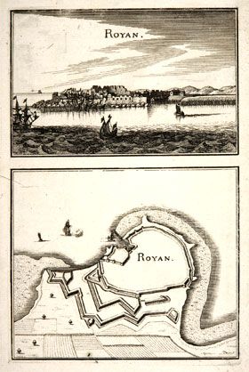 Royan, 1655. / Dessinateur : Mérian, Coll. Bernard Mounier.