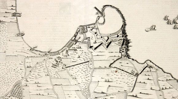 Plan des fortifications de Royan, 1622. / Dessinateur : René Barry, Coll. Bernard Mounier.