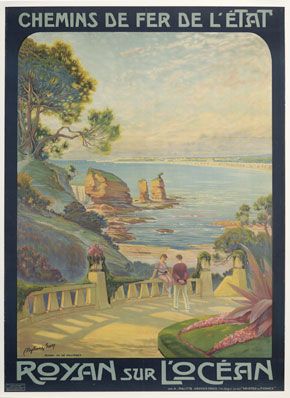 Royan sur l'océan, Chemins de fer de l'État, par Stéphane Brecq, vers 1910, 105 x 75 cm / Visuel : D.R.