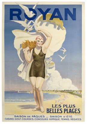 Royan les plus belles plages, par Raphaël Delorme, 1925, 105 x 75 cm, Imp. H. Ralitte, Paris / Visuel : D.R.
