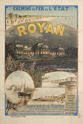 Royan, les bains de mer les plus fréquentés, Chemins de fer de l'État, par Gustave Fraipont, vers 1910, 120 x 80 cm, Imp. Victor Billaud, Royan / Visuel : D.R.