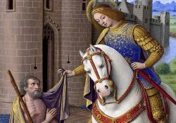 La charité de saint Martin, dans les Grandes Heures d'Anne de Bretagne