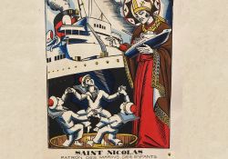 Saint Nicolas, patron des marins, des enfants, et des marchands de vin - Jean Chièz - 1940.