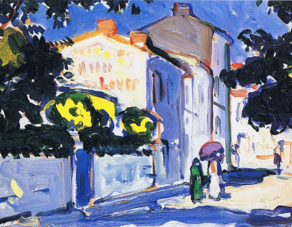 {i}Sunlit Street (Rue ensoleilée), Royan{i} - Huile sur toile - 1910 / Samuel John Peploe