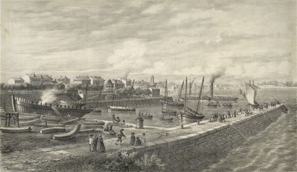 Vue du port (détail). Ch. Mercereau, vers 1860. / Visuel : D.R.