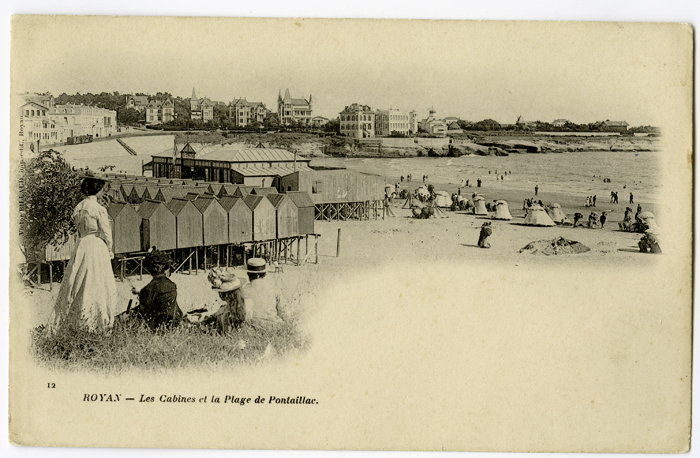 Le cabines et la plage de Pontaillac